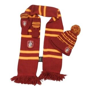Harry Potter Gryffindor Scarf Hat Mittens Set Kids Child Size